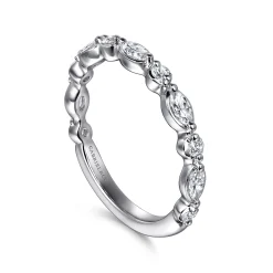 Hot Gabriel & Co. Esperanza - 14K White Gold Marquise and Round Diamond Anniversary Band - 0.5 ct