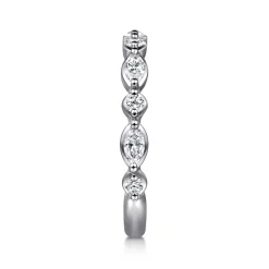 Hot Gabriel & Co. Esperanza - 14K White Gold Marquise and Round Diamond Anniversary Band - 0.5 ct