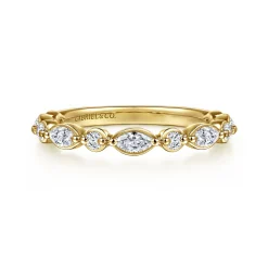 Online Gabriel & Co. Esperanza - 14K Yellow Gold Marquise and Round Diamond Anniversary Band - 0.5 ct