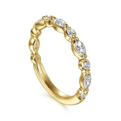 Online Gabriel & Co. Esperanza - 14K Yellow Gold Marquise and Round Diamond Anniversary Band - 0.5 ct