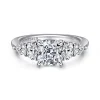 Discount Gabriel & Co. Estefani - 14K White Gold Cushion Cut Diamond Engagement Ring