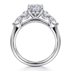 Discount Gabriel & Co. Estefani - 14K White Gold Cushion Cut Diamond Engagement Ring
