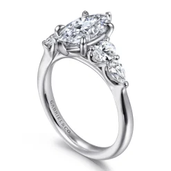 Sale Gabriel & Co. Estefani - 14K White Gold Marquise Shape Diamond Engagement Ring