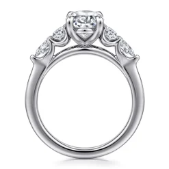 Discount Gabriel & Co. Estefani - 14K White Gold Oval Diamond Engagement Ring
