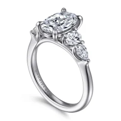 Discount Gabriel & Co. Estefani - 14K White Gold Oval Diamond Engagement Ring