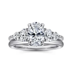 New Gabriel & Co. Estefani - 14K White Gold Oval Five Stone Diamond Engagement Ring