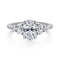 New Gabriel & Co. Estefani - 14K White Gold Oval Five Stone Diamond Engagement Ring
