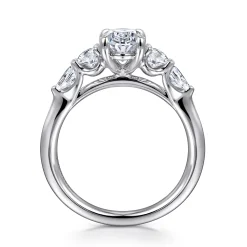 New Gabriel & Co. Estefani - 14K White Gold Oval Five Stone Diamond Engagement Ring