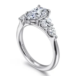 Discount Gabriel & Co. Estefani - 14K White Gold Pear Shape Diamond Engagement Ring