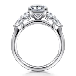 Outlet Gabriel & Co. Estefani - 14K White Gold Princess Cut Diamond Engagement Ring