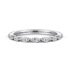Clearance Gabriel & Co. Esther - 14K White Gold Marquise Diamond Anniversary Band - 0.21 ct