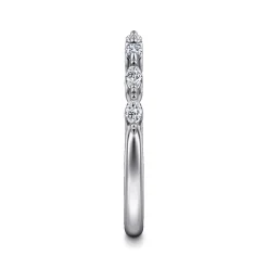 Clearance Gabriel & Co. Esther - 14K White Gold Marquise Diamond Anniversary Band - 0.21 ct