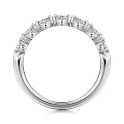 Clearance Gabriel & Co. Esther - 14K White Gold Marquise Diamond Anniversary Band - 0.21 ct