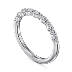 Clearance Gabriel & Co. Esther - 14K White Gold Marquise Diamond Anniversary Band - 0.21 ct