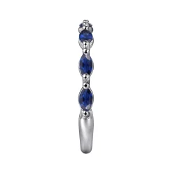 Online Gabriel & Co. Esther - 14K White Gold Sapphire Marquise Anniversary Band