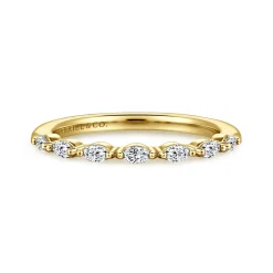 Best Gabriel & Co. Esther - 14K Yellow Gold Marquise Diamond Anniversary Band - 0.22 ct