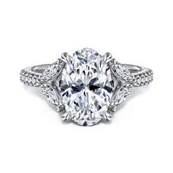 Hot Gabriel & Co. Estrelle - 14K White Gold Oval Diamond Engagement Ring