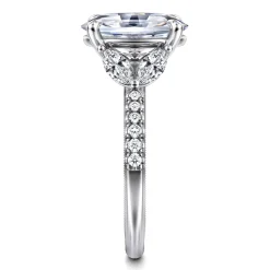 Hot Gabriel & Co. Estrelle - 14K White Gold Oval Diamond Engagement Ring