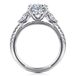 Hot Gabriel & Co. Estrelle - 14K White Gold Oval Diamond Engagement Ring