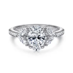 Online Gabriel & Co. Estrelle - 14K White Gold Oval Diamond Engagement Ring
