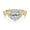 Clearance Gabriel & Co. Estrelle - 14K Yellow Gold Oval Diamond Engagement Ring