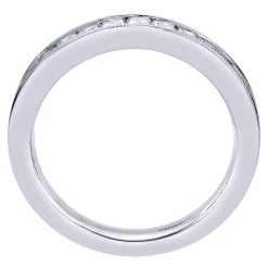 Hot Gabriel & Co. Estrie - 14K White Gold Princess Cut 9 Stone Channel Set Diamond Wedding Band - 0.48 ct