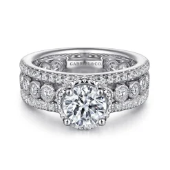 Sale Gabriel & Co. Ethel - 14K White Gold Round Diamond Engagement Ring