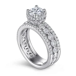 Sale Gabriel & Co. Ethel - 14K White Gold Round Diamond Engagement Ring