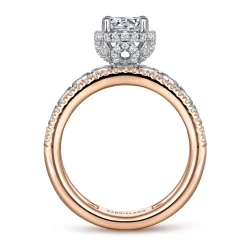 New Gabriel & Co. Ethel - 14K White-Rose Gold Round Diamond Engagement Ring