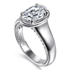 Hot Gabriel & Co. Ettie - 14K White Gold Bezel Prong Oval Diamond Engagement Ring