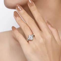 Hot Gabriel & Co. Ettie - 14K White Gold Bezel Prong Oval Diamond Engagement Ring