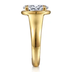 Clearance Gabriel & Co. Ettie - 14K Yellow Gold Bezel Prong Oval Diamond Engagement Ring