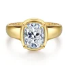 Gabriel & Co. Ettie - 14K Yellow Gold Bezel Prong Elongated Cushion Diamond Engagement Ring