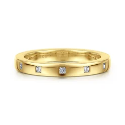 Outlet Gabriel & Co. Evadelle - 14K Yellow Gold Bezel Set Princess Cut Diamond Anniversary Band - 0.13 ct