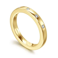 Outlet Gabriel & Co. Evadelle - 14K Yellow Gold Bezel Set Princess Cut Diamond Anniversary Band - 0.13 ct