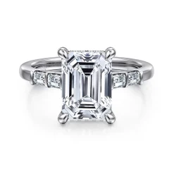 Online Gabriel & Co. Eva - 14K White Gold Emerald Cut Diamond Engagement Ring