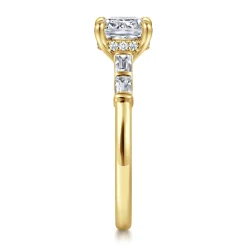 Gabriel & Co. Eva - 14K Yellow Gold Cushion Cut Diamond Engagement Ring