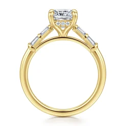 Gabriel & Co. Eva - 14K Yellow Gold Cushion Cut Diamond Engagement Ring