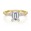 Hot Gabriel & Co. Eva - 14K Yellow Gold Emerald Cut Diamond Engagement Ring