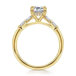 Hot Gabriel & Co. Eva - 14K Yellow Gold Emerald Cut Diamond Engagement Ring