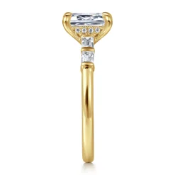 Hot Gabriel & Co. Eva - 14K Yellow Gold Emerald Cut Diamond Engagement Ring