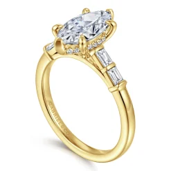 Hot Gabriel & Co. Eva - 14K Yellow Gold Marquise Shape Diamond Engagement Ring
