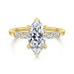 Hot Gabriel & Co. Eva - 14K Yellow Gold Marquise Shape Diamond Engagement Ring
