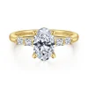 New Gabriel & Co. Eva - 14K Yellow Gold Oval Diamond Engagement Ring