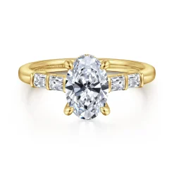 New Gabriel & Co. Eva - 14K Yellow Gold Oval Diamond Engagement Ring