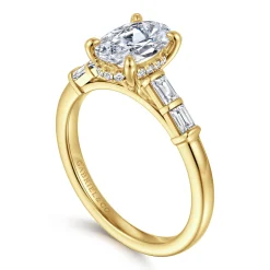 New Gabriel & Co. Eva - 14K Yellow Gold Oval Diamond Engagement Ring