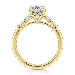 New Gabriel & Co. Eva - 14K Yellow Gold Oval Diamond Engagement Ring