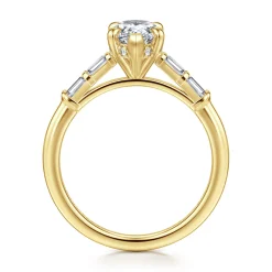 Clearance Gabriel & Co. Eva - 14K Yellow Gold Pear Shape Diamond Engagement Ring