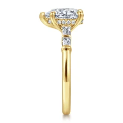 Clearance Gabriel & Co. Eva - 14K Yellow Gold Pear Shape Diamond Engagement Ring