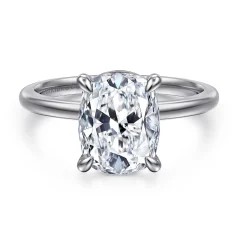 Hot Gabriel & Co. Evelina - 14K White Gold Elongated Cushion Solitaire Diamond Engagement Ring